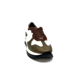 Requin Reqins Urielle Cuir Marron Textile Ecru*Femme Baskets