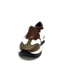 Requin Reqins Urielle Cuir Marron Textile Ecru*Femme Baskets