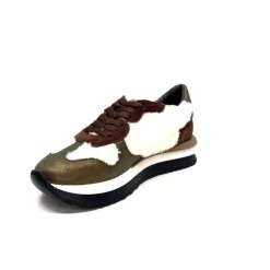 Requin Reqins Urielle Cuir Marron Textile Ecru*Femme Baskets