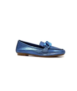 Requin s Hartega Cuir Metal Bleu*Femme Mocassins