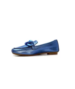 Requin s Hartega Cuir Metal Bleu*Femme Mocassins