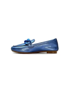 Requin s Hartega Cuir Metal Bleu*Femme Mocassins