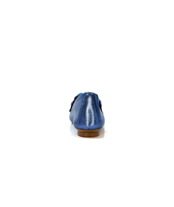 Requin s Hartega Cuir Metal Bleu*Femme Mocassins