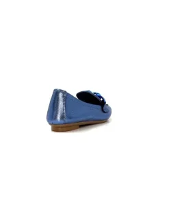 Requin s Hartega Cuir Metal Bleu*Femme Mocassins