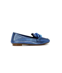 Requin s Hartega Cuir Metal Bleu*Femme Mocassins