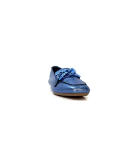 Requin s Hartega Cuir Metal Bleu*Femme Mocassins