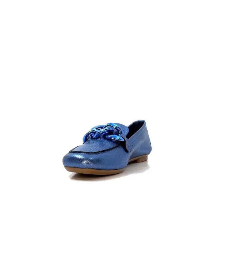 Requin s Hartega Cuir Metal Bleu*Femme Mocassins