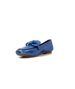 Requin s Hartega Cuir Metal Bleu*Femme Mocassins