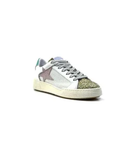 Semerdjian Smr Duck 9433 Cuir Blanc Glitter Or*Femme Baskets