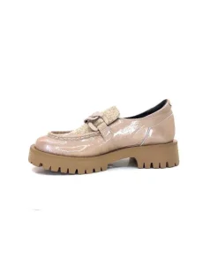 Softwaves 8-36-16 /02 Cuir Vernis & Tweed Beige*Femme Mocassins