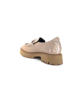 Softwaves 8-36-16 /02 Cuir Vernis & Tweed Beige*Femme Mocassins