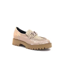 Softwaves 8-36-16 /02 Cuir Vernis & Tweed Beige*Femme Mocassins