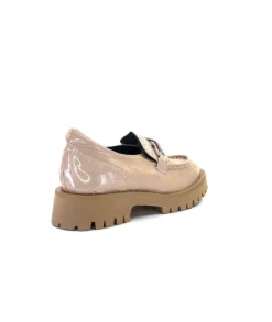 Softwaves 8-36-16 /02 Cuir Vernis & Tweed Beige*Femme Mocassins