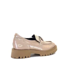 Softwaves 8-36-16 /02 Cuir Vernis & Tweed Beige*Femme Mocassins