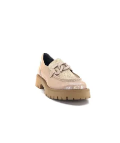Softwaves 8-36-16 /02 Cuir Vernis & Tweed Beige*Femme Mocassins