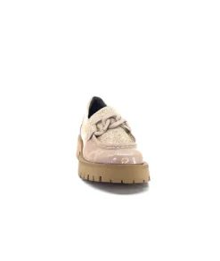 Softwaves 8-36-16 /02 Cuir Vernis & Tweed Beige*Femme Mocassins