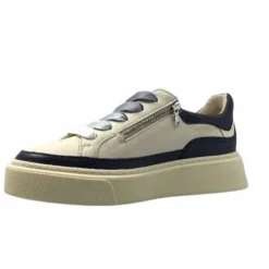 Softwaves 8.80.01/03 Cuir Creme & Marine*Femme Baskets