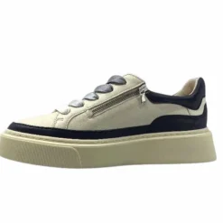 Softwaves 8.80.01/03 Cuir Creme & Marine*Femme Baskets