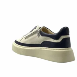 Softwaves 8.80.01/03 Cuir Creme & Marine*Femme Baskets