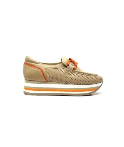 Softwaves 7-78-56 Cuir Et Daim Camel*Femme Mocassins