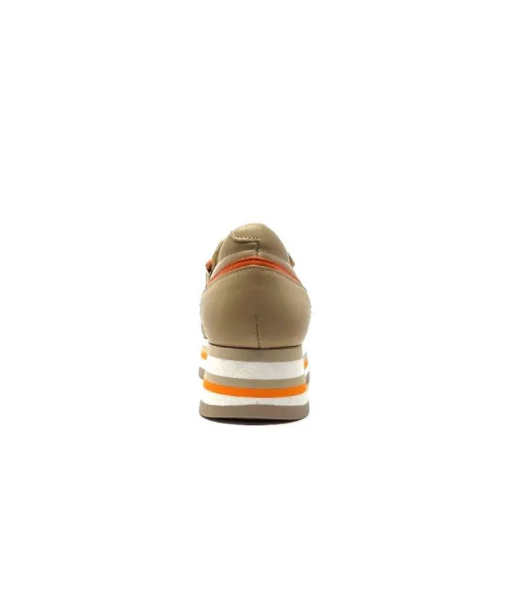 Softwaves 7-78-56 Cuir Et Daim Camel*Femme Mocassins