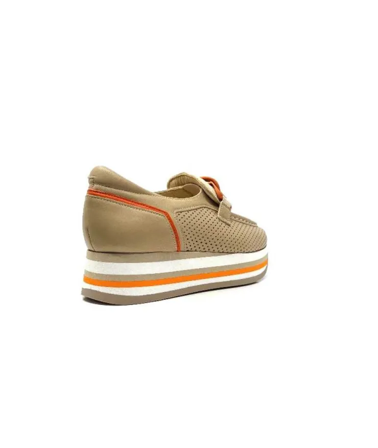 Softwaves 7-78-56 Cuir Et Daim Camel*Femme Mocassins