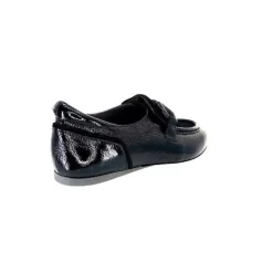 Softwaves 7.78.61 Cuir Vernis Et Daim Noir*Femme Mocassins