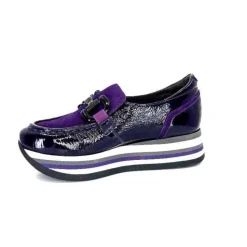 Softwaves 7.78.61 Cuir Vernis Et Daim Violet*Femme Mocassins