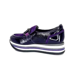 Softwaves 7.78.61 Cuir Vernis Et Daim Violet*Femme Mocassins