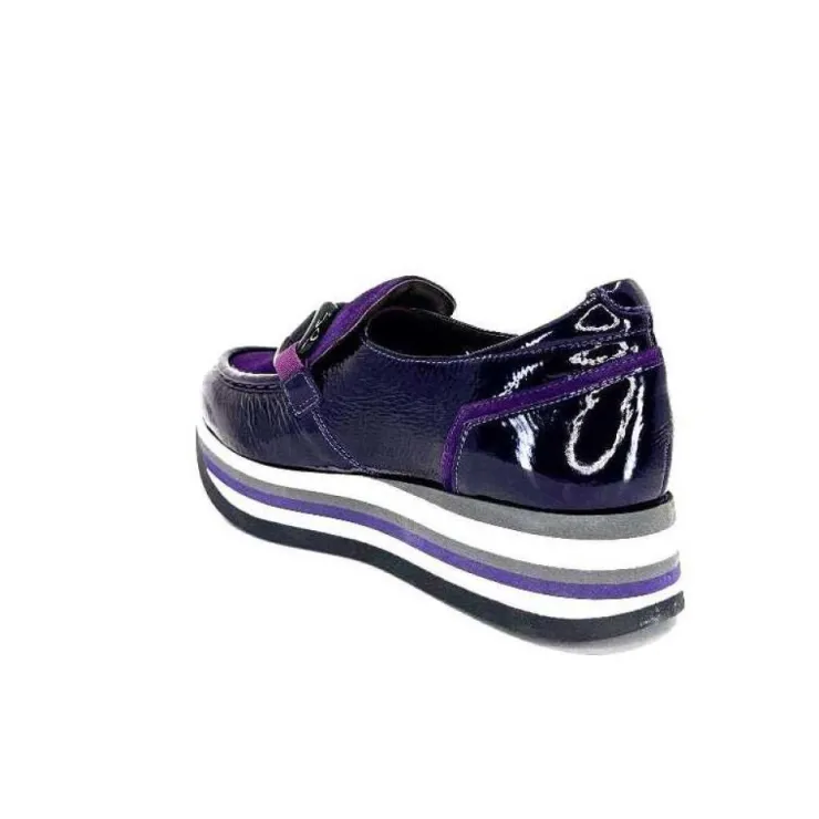 Softwaves 7.78.61 Cuir Vernis Et Daim Violet*Femme Mocassins