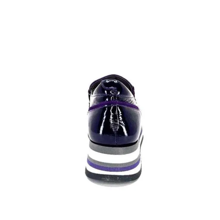 Softwaves 7.78.61 Cuir Vernis Et Daim Violet*Femme Mocassins