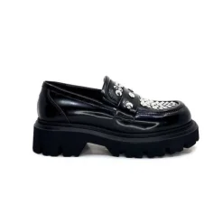 Elena iachi Strategia A5508T Cuir Noir Noir*Femme Mocassins