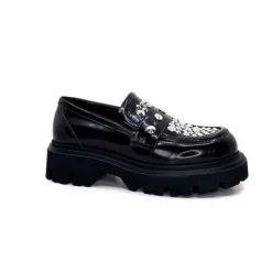 Elena iachi Strategia A5508T Cuir Noir Noir*Femme Mocassins