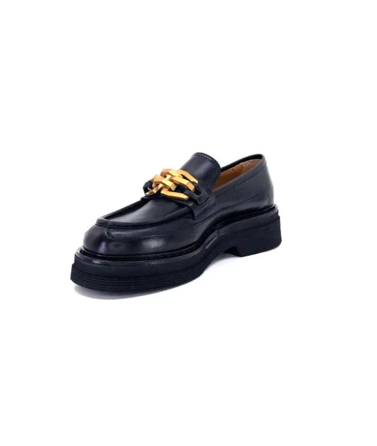 Triver Flight 482-11 Cuir Noir*Femme Mocassins