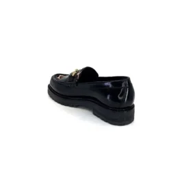 Triver Flight 707.01B Cuir Noir Poulain Leo*Femme Mocassins