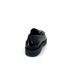 Triver Flight 707.01B Cuir Noir Poulain Leo*Femme Mocassins