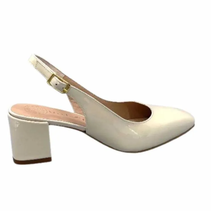 Unisa Lauri Cuir Vernis Creme*Femme Escarpins