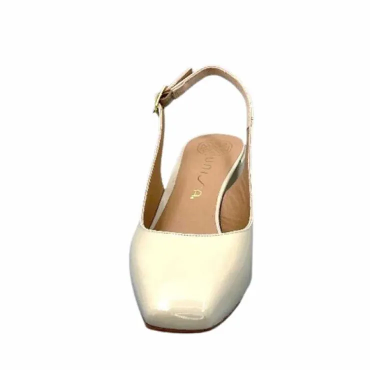 Unisa Lauri Cuir Vernis Creme*Femme Escarpins