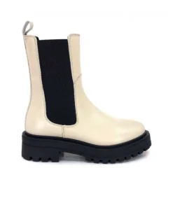 We Do 99465 B Cuir Beige Lin*Femme Bottines