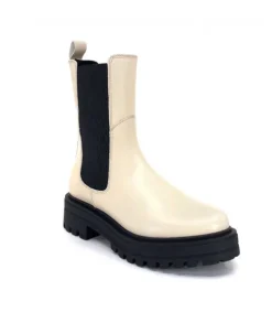 We Do 99465 B Cuir Beige Lin*Femme Bottines