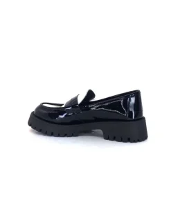 We Do 11244 Cg Cuir Noir & Vernis Blanc*Femme Mocassins