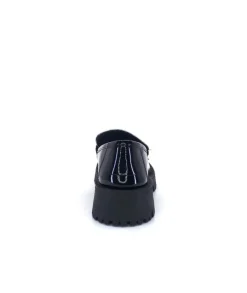 We Do 11244 Cg Cuir Noir & Vernis Blanc*Femme Mocassins