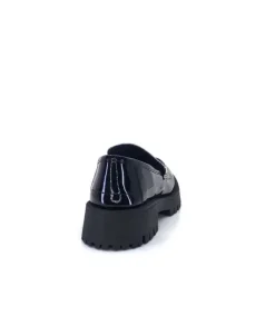 We Do 11244 Cg Cuir Noir & Vernis Blanc*Femme Mocassins