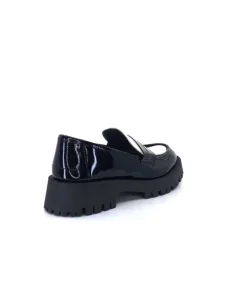 We Do 11244 Cg Cuir Noir & Vernis Blanc*Femme Mocassins