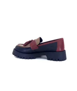 We Do 11244 Ch Cuir Noir Frango & Rouge*Femme Mocassins