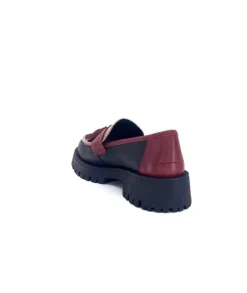 We Do 11244 Ch Cuir Noir Frango & Rouge*Femme Mocassins