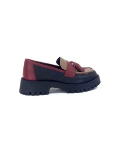 We Do 11244 Ch Cuir Noir Frango & Rouge*Femme Mocassins