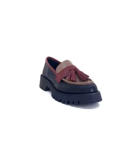 We Do 11244 Ch Cuir Noir Frango & Rouge*Femme Mocassins