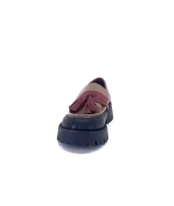 We Do 11244 Ch Cuir Noir Frango & Rouge*Femme Mocassins