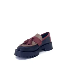 We Do 11244 Ch Cuir Noir Frango & Rouge*Femme Mocassins